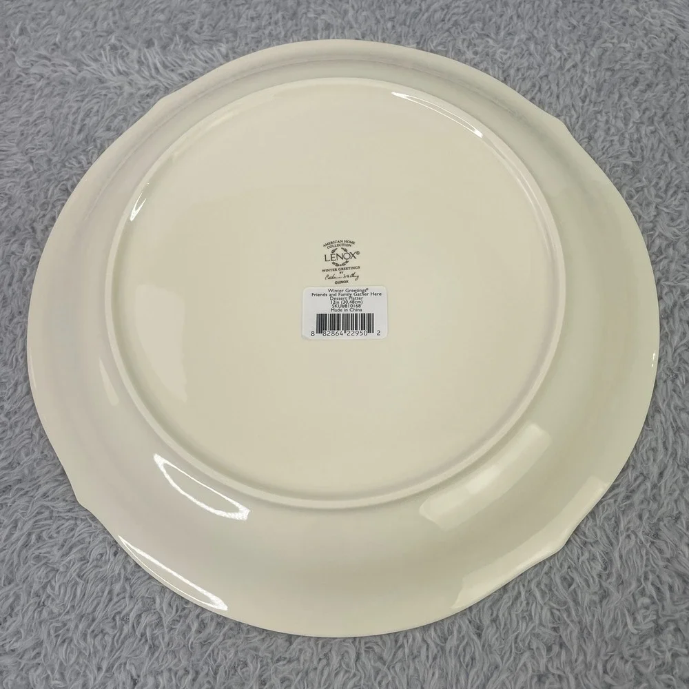 Lenox Winter Greetings Platter 12in Cream Cardinal Holiday Serving Plate
